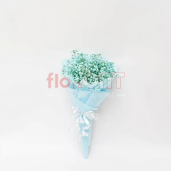 Букет № 372 с голубой гипсофилой  — фото 3