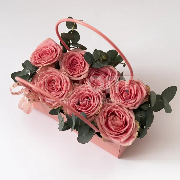 Композиция № 190 с розовыми розами  — фото 2