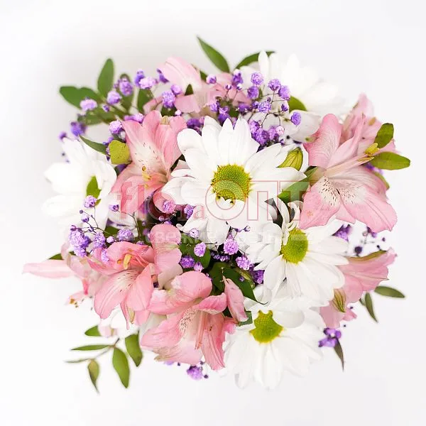 Цветочный стаканчик № 143 с розовой альстромерией  — фото 2