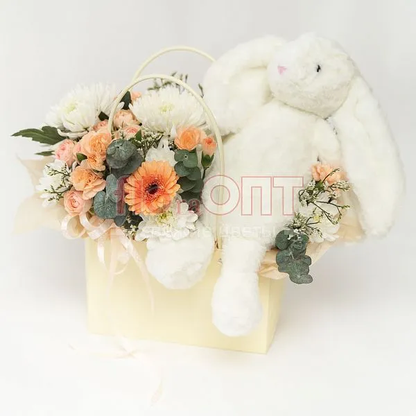 Композиция № 222 в сумочке с игрушкой  — фото 3