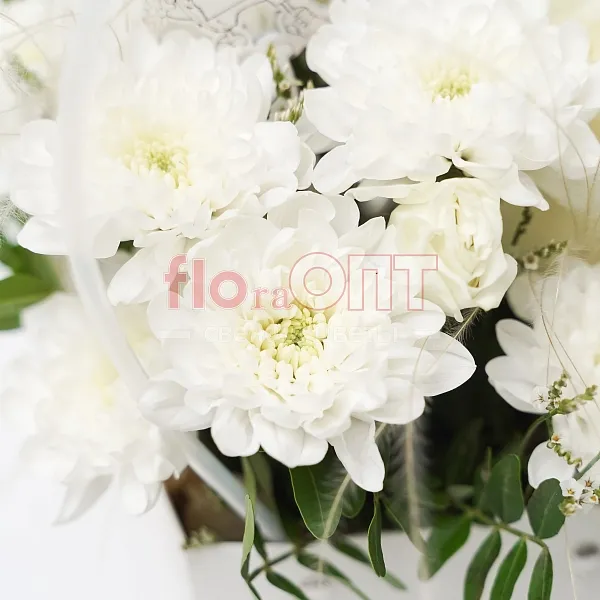 Коробка № 185 белая с хризантемой  — фото 5