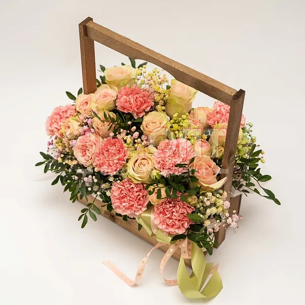 Композиция № 207 с гвоздикой и розой  — фото 2