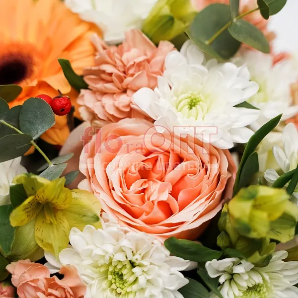 Композиция № 2 в пакете сборная с герберой  — фото 3