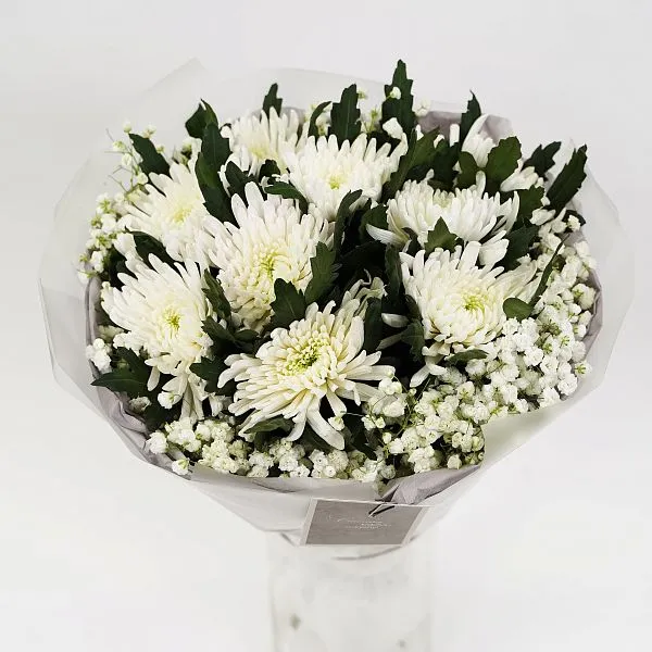 Букет № 548 с белой одиночной хризантемой  — фото 2
