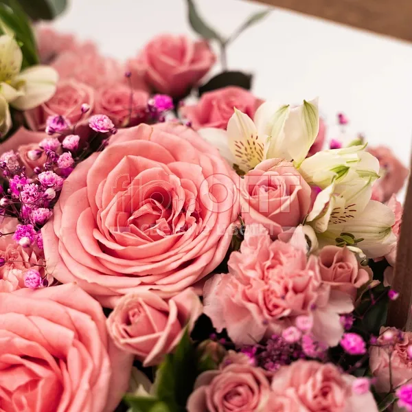 Композиция № 187 сборная в деревянном кашпо — фото 5