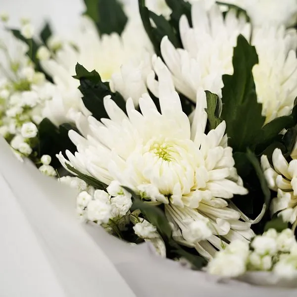 Букет № 548 с белой одиночной хризантемой  — фото 4