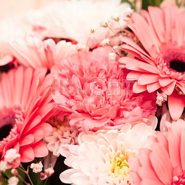 Букет № 7 сборный с розовыми герберами  — фото 5