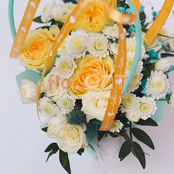 Композиция № 165 голубая с розами  — фото 2