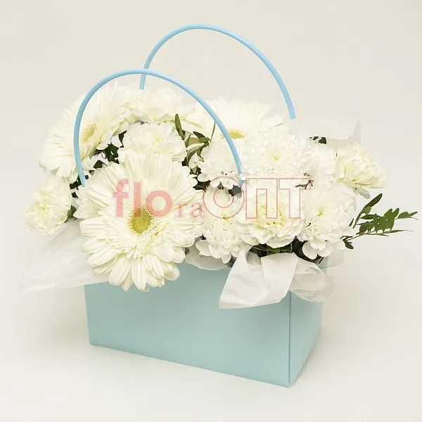 Композиция № 265 с белыми герберами  — фото 1