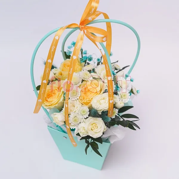 Композиция № 165 голубая с розами  — фото 3