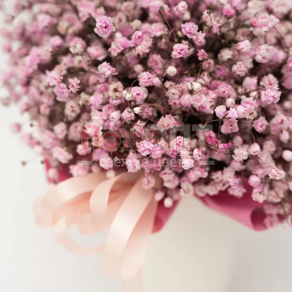 Цветочный стаканчик № 161 с розовой гипсофилой  — фото 4