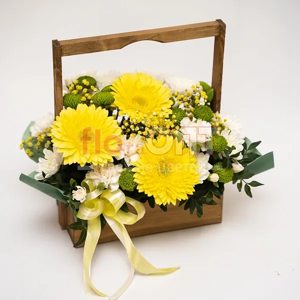 Композиция № 178 с желтыми герберами  — фото 1