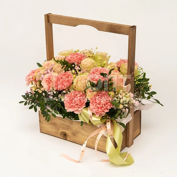 Композиция № 207 с гвоздикой и розой  — фото 1