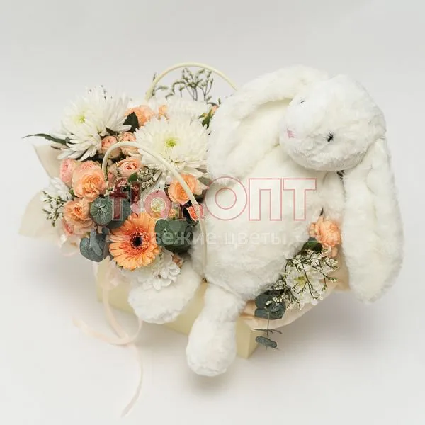 Композиция № 222 в сумочке с игрушкой  — фото 2