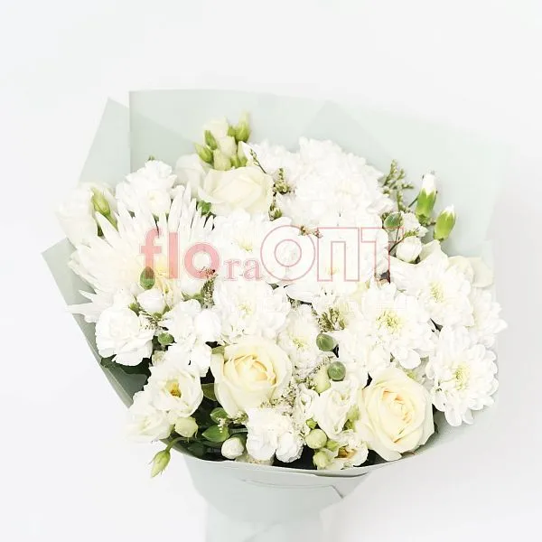 Букет № 171 сборный в белой цветовой гамме  — фото 2