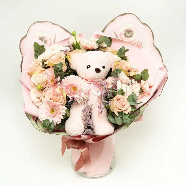 Букет № 537 сборный с игрушкой  — фото 2