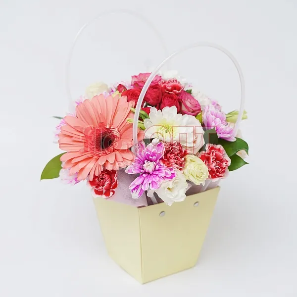 Коробка № 182 сборная с герберой  — фото 1