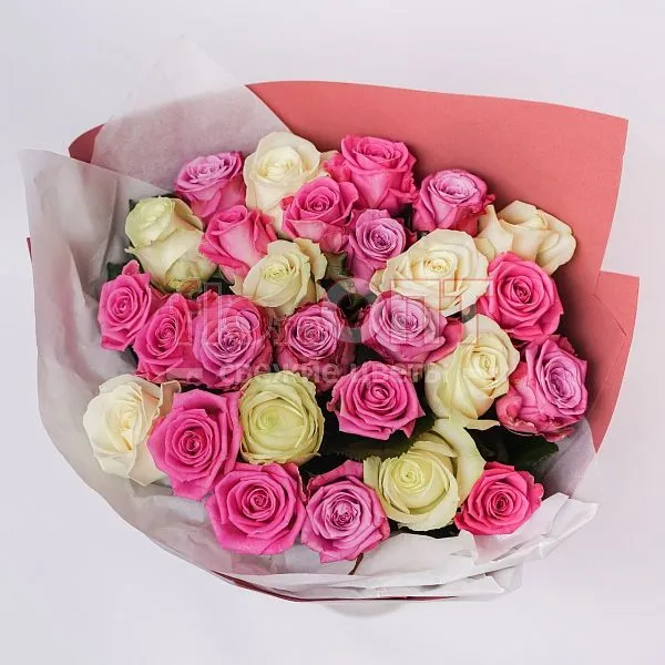 Букет из 27 разноцветных роз  — фото 2