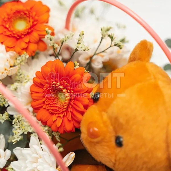 Композиция № 224 в сумочке с герберами — фото 4