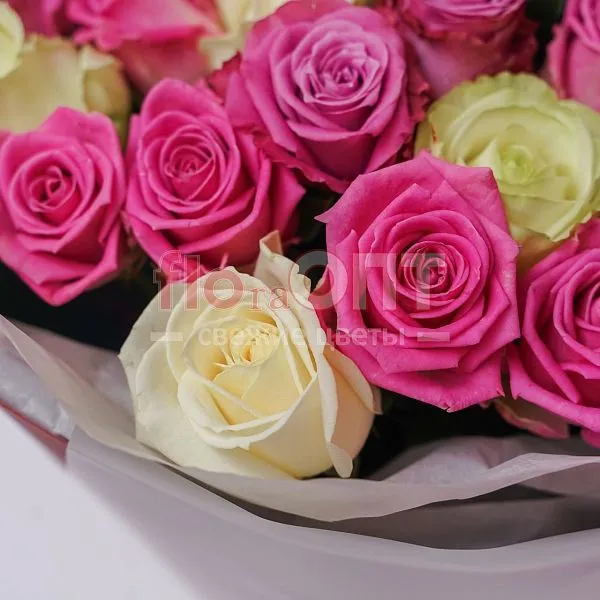 Букет из 27 разноцветных роз  — фото 3