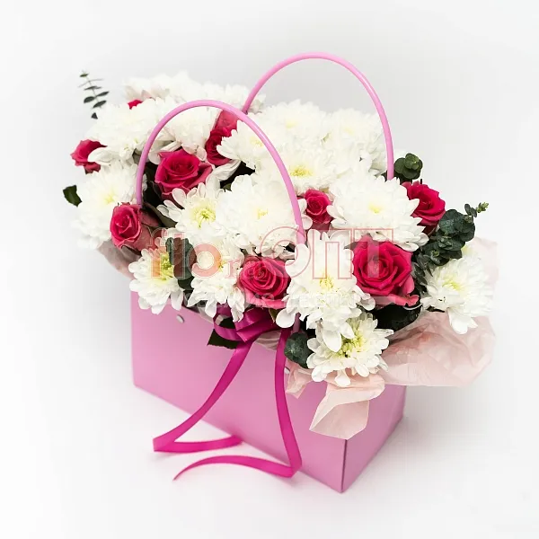 Композиция № 209 в розовой сумочке сборная  — фото 2