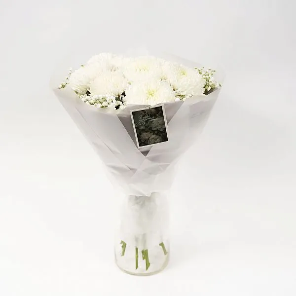 Букет № 545 с белой хризантемой — фото 2