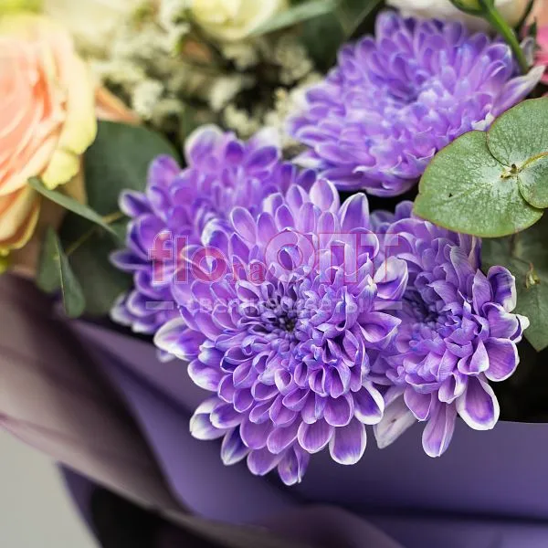 Букет № 541 фиолетовый с игрушкой  — фото 3