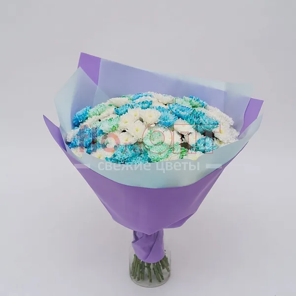 Букет № 130 с кустовой крашенной хризантемой  — фото 5