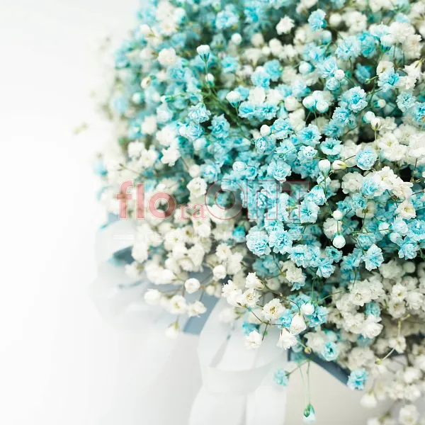 Цветочный стаканчик № 167 с крашеной гипсофилой  — фото 3