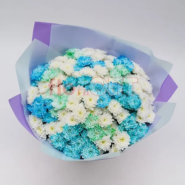 Букет № 130 с кустовой крашенной хризантемой  — фото 2