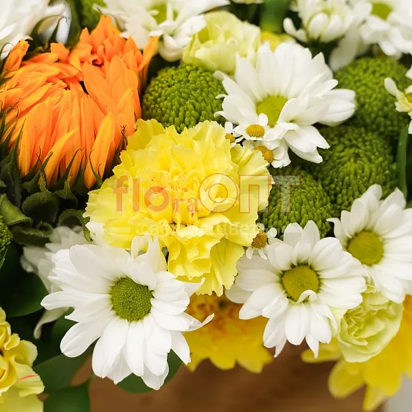 Композиция № 36 с хелиантусом и хризантемой  — фото 4