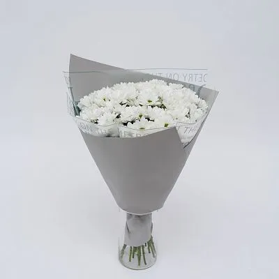 Букет Гигант №1 из белых кустовых хризантем  — фото 8
