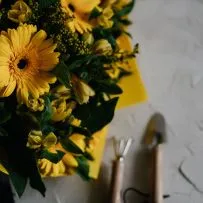 Букет Сборный №21 с желтыми герберами и альстромерией  — фото 37