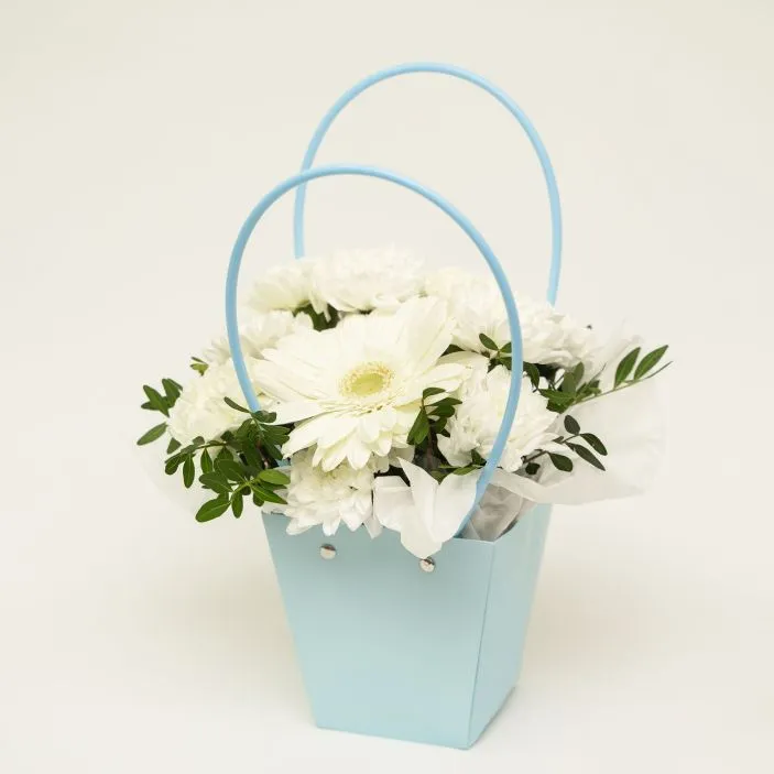 Сумочка Сборная №13 с белой герберой и диантусами — фото 17