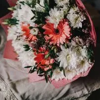 Букет Сборный №36 с розовой герберой и кустовой хризантемой  — фото 37